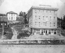 Photo of the Former York Hotel, taken in 1940 when the hotel was managed by Charles and Edmund Parker.; Town of Edmunston