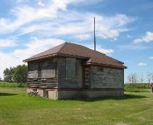 View of rear of building highlighting the window wall, 2005.; Saskatchewan Architectural Heritage Society, Kyle Zelmer, 2005