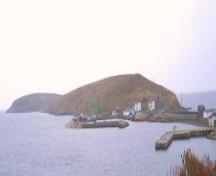 View from the northwest of The Downs Historic Conservation Area, Ferryland, NL. Photo taken October 2006. ; HFNL/Andrea O'Brien 2006