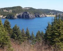 View looking north from Blacksmith across Fermeuse Harbour, NL. Photo taken May 2006. ; HFNL/Andrea O'Brien 2006