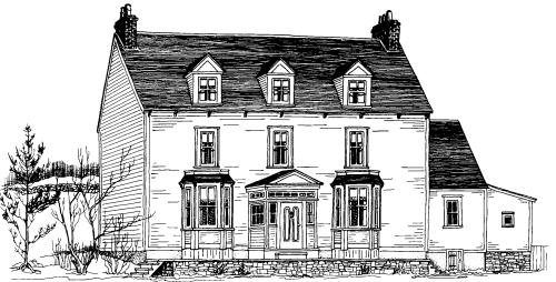 Drawing of historic William Alexander House