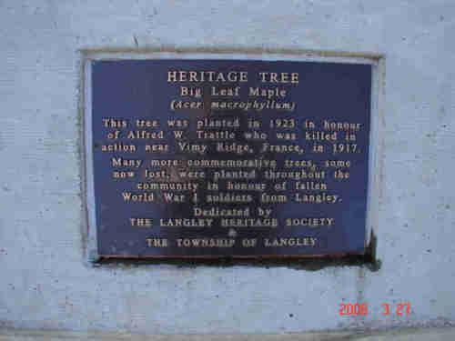 Close-up view of Heritage Marker.