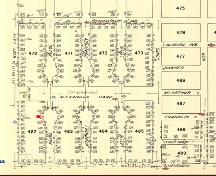 Cette carte de l'assurance de feu de Moncton montre le 70, rue Reade en 1951.; Moncton Museum