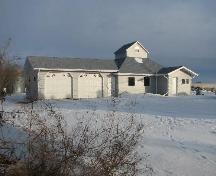 North East Elevation of Granary of Selger Farms--Seed Farm, Barn and Shed.; Saskatchewan Architectural Heritage Society, Frank Korvemaker, 2006.