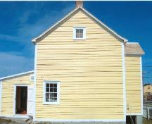 Exterior side view of Joseph and Selena Templeman House, Bonavista, showing rear extension, 2004; HFNL 2004
