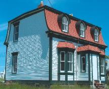 View of side and front facades, Jubilee House, 134 Coster Street, Bonavista, summer 2005, after restoration work; HFNL 2005