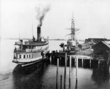 View showing the Victoria Terminal Railway and Ferry Company Station in its original location, 1903.; Delta Museum and Archives, Photo 1970-1-1062