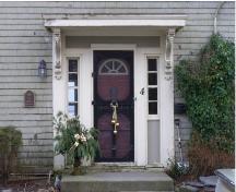 Detail of the front entry of the John Brown House, Yarmouth, NS; Heritage Division, NS Dept. of Tourism, Culture & Heritage, 2006