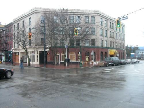 South, corner and east facades