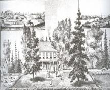 Showing south elevation; Meacham's Illustrated Historical Atlas, 1880