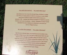 Site fondateur Darois-Breau - gros plan de la plaque; City of Dieppe