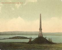 View to north, original location of Hamilton Monument at 315 Victoria Street, Dalhousie, circa 1900.; Restigouche Regional Museum, Dalhousie
