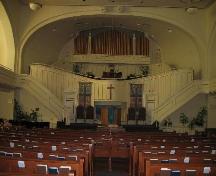 View from the nave looking toward the sanctuary in the First Baptist Church, 2006.; Clint Robertson, 2006.