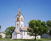 Front View of St. George Romanian Orthodox Church showing the bell tower and steeple, 2006; Ross Herrington, 2006