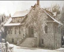 Historic exterior view of Leir House, no date; Penticton Museum