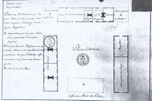 Plan of Buildings, Fort Toulouse, circa 1717