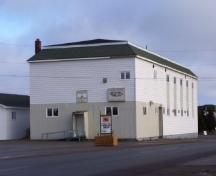 Exterior photo of St. Gabriel's Hall, Marystown, tower removed. Photo taken in 2006; ; HFNL 2006