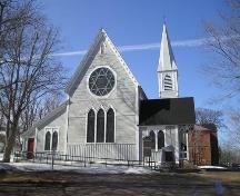Front elevation, Trinity Anglican Church, Digby, Nova Scotia, 2004.; Heritage Division, NS Dept. of Tourism, Culture and Heritage, 2004.