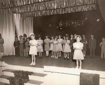 Amature night in the basement of the old gray school - the basement was also used as the Parish Centre. ; Valmond Léger collection