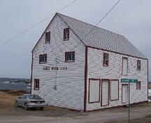 Exterior photo view of left gable end and front of James Ryan Shop, Elliston, 2006/03/26; L Maynard, HFNL, 2007