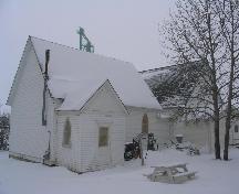 Front elevation of the churches that form the Raymore Pioneer Museum, 2007.; Government of Saskatchewan, Brett Quiring, 2007.
