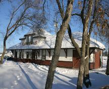 View of the main elevation of the Arborg Canadian Pacific Railway Station, Arborg 2005; Historic Resources Branch, Manitoba Culture, Heritage & Tourism 2005