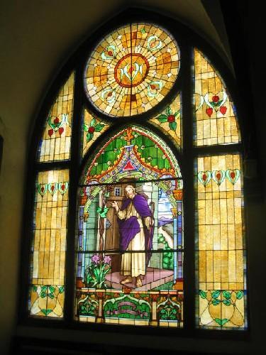Stained glass window.