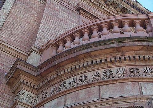 Detail on riverside portico.