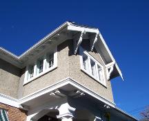 View of the sunroom feature of the Yates House, Brandon, 2005; Historic Resources Branch, Manitoba Culture, Heritage and Tourism, 2005