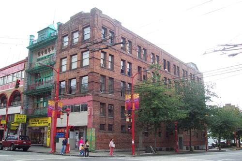 East Pender Street and Columbia Street elevations