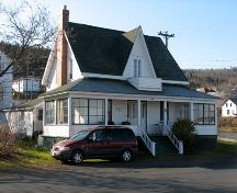 View of north side of the MacLean Residence, showing the Gothic Revival style with steep cross gabled roof.; Restigouche Regional Museum, Dalhousie