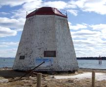 View of the lighthouse, close-up, 2007; Town of St. Andrews