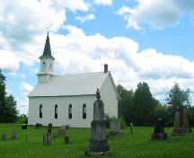 Side and rear of the church, looking southeast; Province of New Brunswick