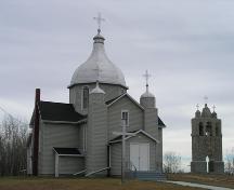 View of the Presentation of the Blessed Virgin Mary Ukrainian Catholic Church (Delph), Lamont County, looking southeast (October 2005); Lamont County, 2005