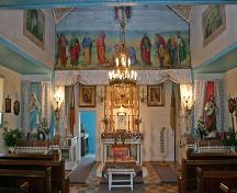 Intérieur de l'église catholique ukrainienne St. Nicholas, Poplarfield, 2006; Historic Resources Branch, Manitoba Culture, Heritage and Tourism, 2006