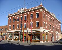 Principal facades of the Hull Block Provincial Historic Resource - storefront facing west on 97th Street (January 2000); Alberta Culture and Community Spirit, Historic Resources Management Branch, 2000