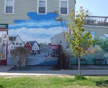 This photograph shows the mural that was painted on the King Street facade, 2007; Town of St. Andrews