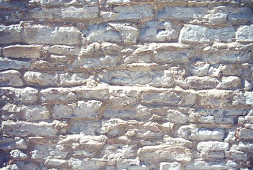Detail view of rubblestone masonry – June 2000