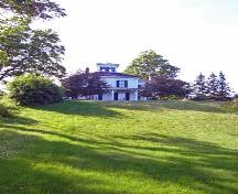View of the Winslow House taken from Lower Main, showing the terraced grounds.; Carleton County Historical Society