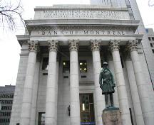 Detail view of the primary facade of the Bank of Montreal, Winnipeg, 2007; Historic Resources Branch, Manitoba Culture, Heritage, Tourism and Sport, 2007
