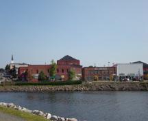 View of downtown Woodstock, showing the hipped roof of the Capitol Building.; Carleton County Historical Society