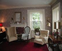 Main parlour, Peter Smyth House, Port Hood, NS, 2002. Note original mouldings and mantle.; Inverness County Heritage Advisory Committee, 2002