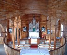 Traditional gothic altar and stations of the cross, Saint Joseph's Roman Catholic Church, Marble Mountain, Nova Scotia, December 2007.; Heritage Division, Nova Scotia Department of Tourism, Culture and Heritage, December 2007