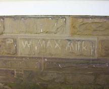 Signature of W. Max Aitken (Lord Beaverbrook) on the side of the house, 2005.; City of Miramichi