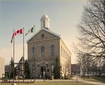 General view of the Old Woodstock Town Hall National Historic Site of Canada, 1990.; Parks Canada Agency / Agence Parcs Canada, 1990.