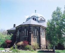 West view of the apse from the exterior of St. Anne's Church – 2002; OHT, 2002