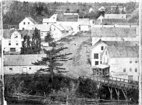 Showing general store in lower right, c. 1876