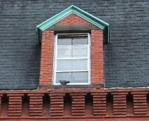 This image provides a view of the gable dormers of the mansard roof, 2005.; City of Saint John