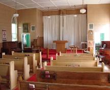 Vew of the interior looking toward the sanctuary.; Brett Quiring, 2007.