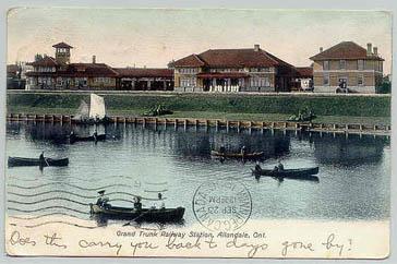 Postcard image of view from Lake Simcoe - 1906
